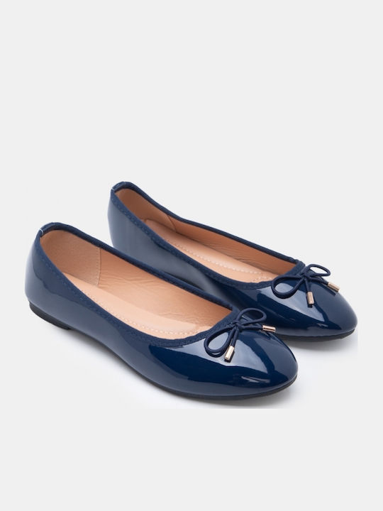Women's Pointed Toe Ballerina Shoes Navy Blue