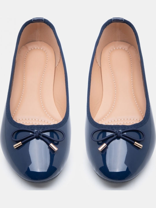 Women's Pointed Toe Ballerina Shoes Navy Blue