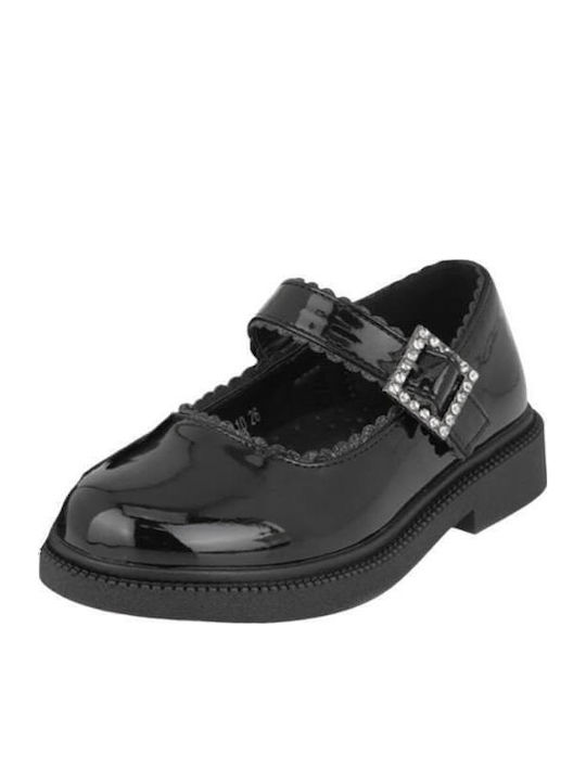 Kids Anatomic Ballerinas with Hook & Loop Closure Black