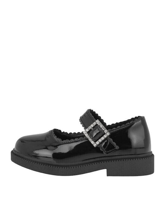 Kids Anatomic Ballerinas with Hook & Loop Closure Black