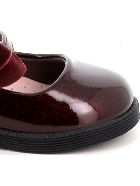 Pantofi și Balerini Pentru Copii Cu Închidere Hoop & Loop Piele Lăcuită Burgundy -39.2