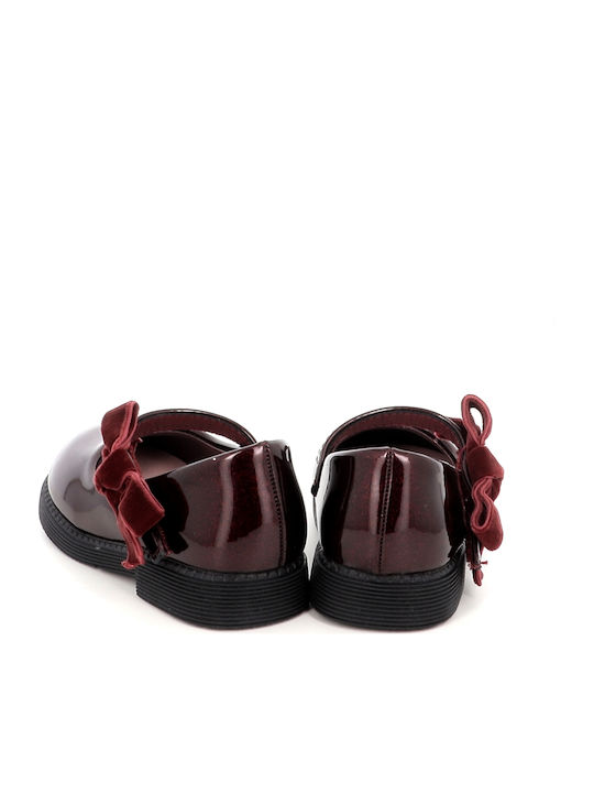 Pantofi și Balerini Pentru Copii Cu Închidere Hoop & Loop Piele Lăcuită Burgundy -39.2