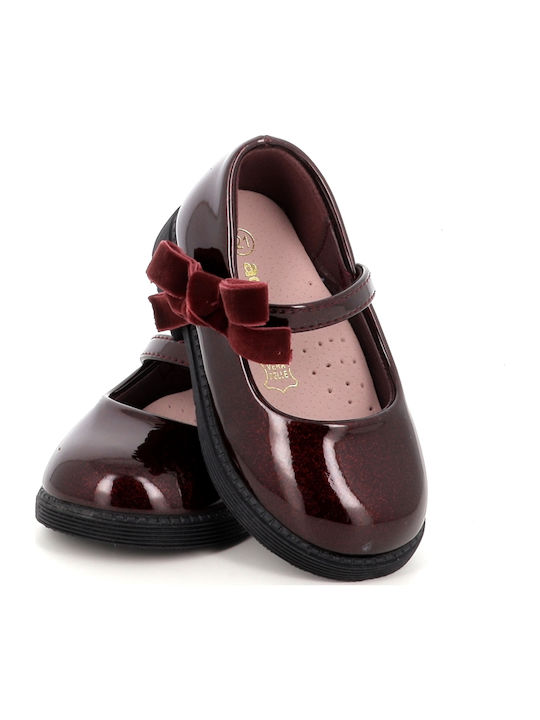 Pantofi și Balerini Pentru Copii Cu Închidere Hoop & Loop Piele Lăcuită Burgundy -39.2