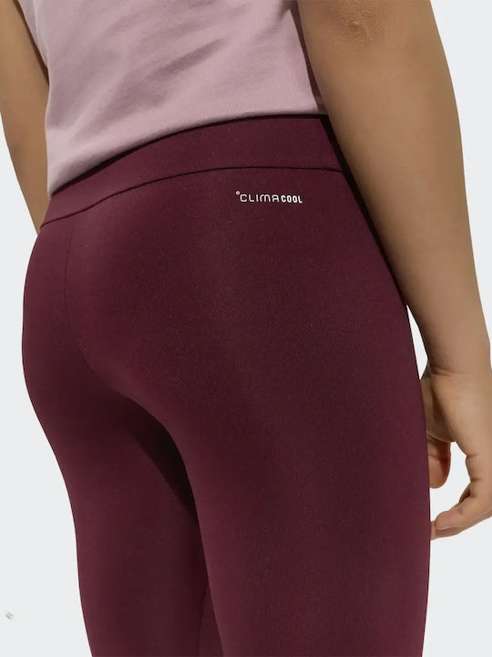 Kinderleggings Sport Lang Burgundisch Essentials 3-Stripes
