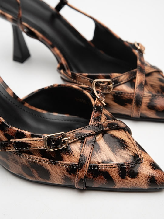 Suede Pumps mit Riemchen Braun