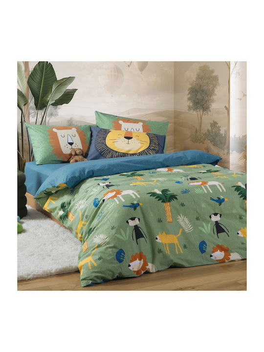 Nef-Nef Homeware Σετ Βρεφικές Πετσέτες 2τμχ Jungle Mania Pistachio 70x140cm Βάρους 420gr/m² Nef-Nef Homeware Σετ Βρεφικές Πετσέτες 2τμχ Jungle Mania Pistachio 70x140cm Βάρους 420gr/m²