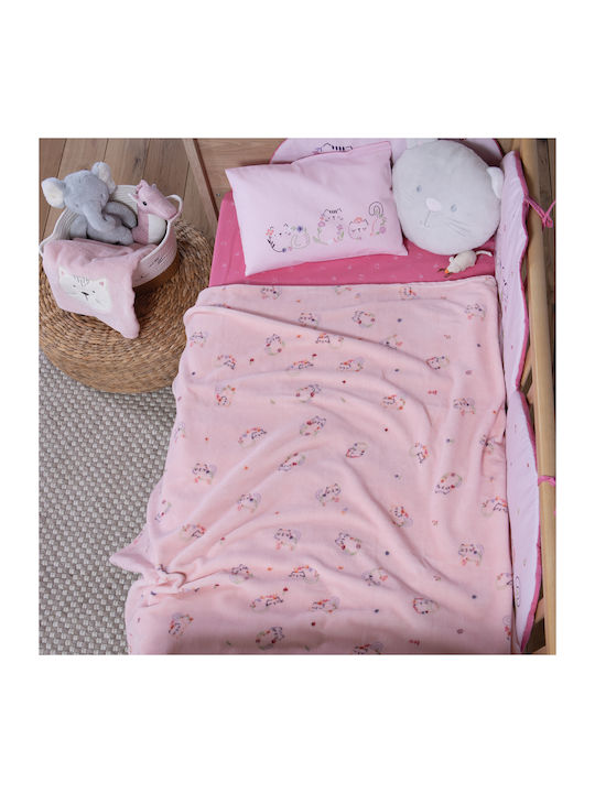 Nef-Nef Homeware Set Babyhandtücher 2 Stück Bamb Cats Are Perfect Lotus Rosa 70x140cm Gewicht 420gr/m²