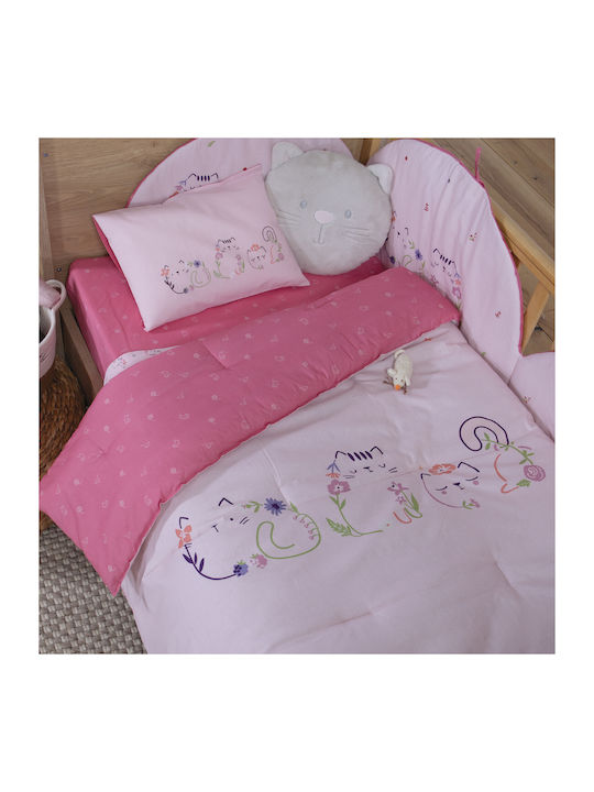 Nef-Nef Homeware Set Babyhandtücher 2 Stück Bamb Cats Are Perfect Lotus Rosa 70x140cm Gewicht 420gr/m²
