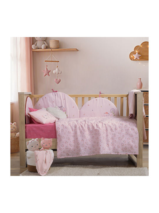 Nef-Nef Homeware Set Babyhandtücher 2 Stück Bamb Cats Are Perfect Lotus Rosa 70x140cm Gewicht 420gr/m²