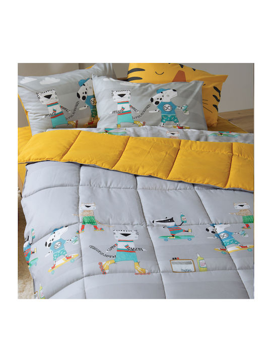 Nef-Nef Homeware Set Babyhandtücher 2 Stück Cool Skating Senf 70x140cm Gewicht 420gr/m²