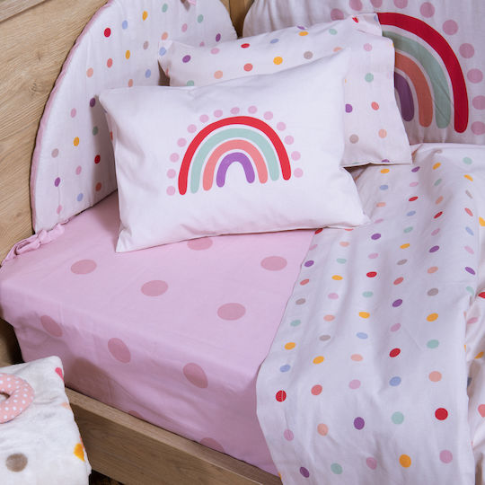 Nef-Nef Homeware Baby Bettlaken Für Krippe Baumwolle Baby Dots Ecru 120x170cm 3 Stück