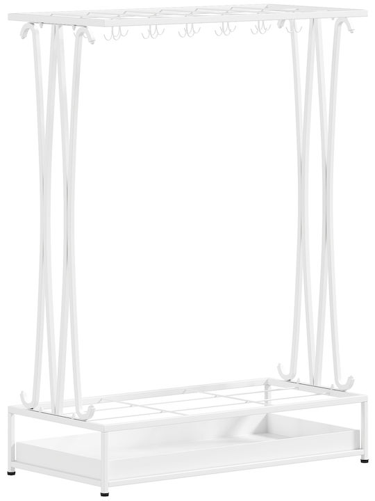 HomCom Ομπρελοθήκη Μεταλλική Λευκή 50x24x68cm