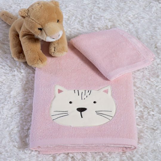 Nef-Nef Homeware Kids Bathrobe Cats Are Perfect Lotus Pink Hooded