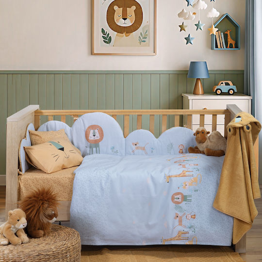 Nef-Nef Homeware Baby-Badetuch Mit Kapuze Wild Company Gelb 75x75cm