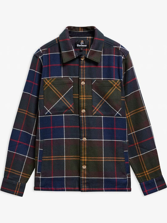 Long Sleeve Overshirt in Oversized Line Checked Classic Tartan