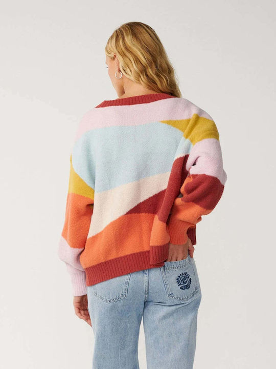 Kurze Damen Strickjacke mit Knöpfen Multico