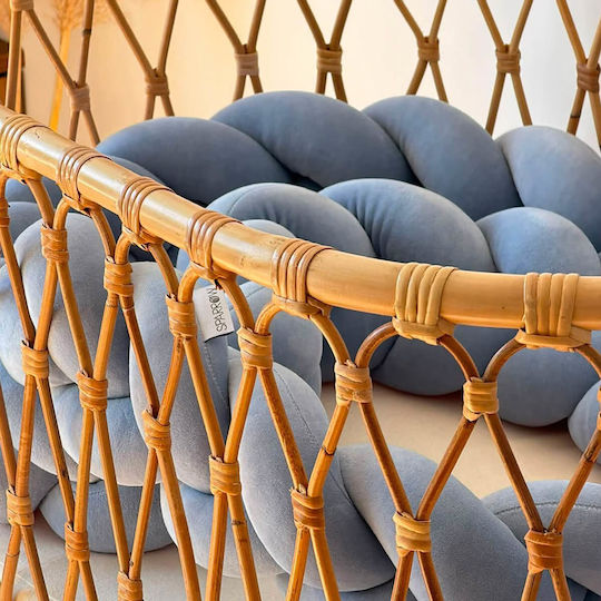 Sparrow Crib Bumper Braided Inside Blue Velvet Dusty Blue Sparrow 340cm