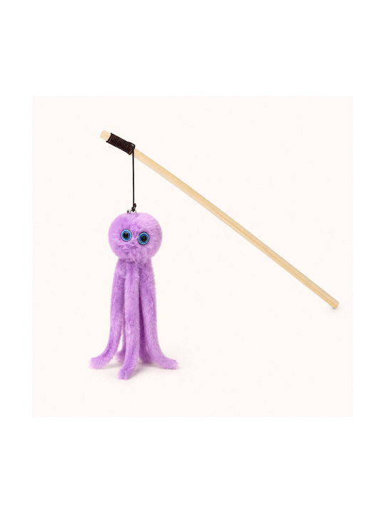 Băț De Pescuit Pisici Plus Caracatiță Clopoțel Violet Băț De Pescuit Pisici Plus Caracatiță Clopoțel Violet