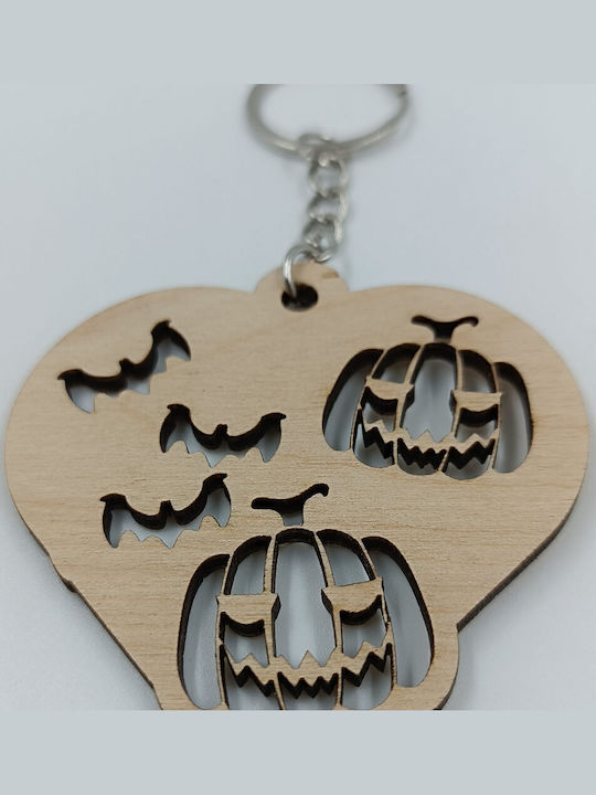 Ξύλινο Halloween Μπρελόκ Κολοκύθες Νυχτερίδες Suga Style Ξύλινο Halloween Μπρελόκ Κολοκύθες Νυχτερίδες Suga Style