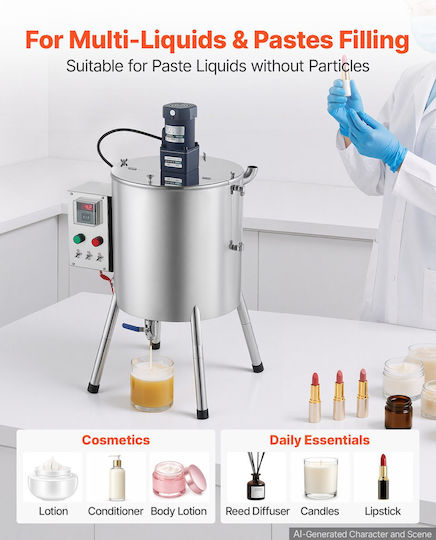 Vevor Liquid Filling Machine 30L Heating Stirring Stainless Steel Container Cgztszz30lwxh7jgg001v2
