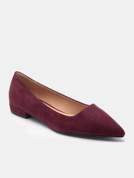 Pantofi Cu Toc Ascuțiți Cu Toc Jos Burgundy