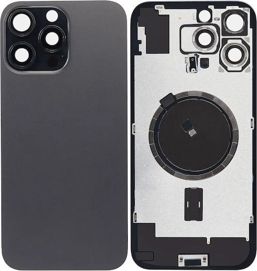 Sticlă Spate Cu MagSafe Magnet Iphone 16 Pro Max Fără Logo Aftermarket Negru Titan