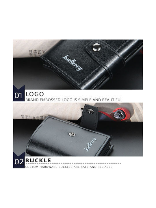 Anti-Theft Card Holder Baellerry Leather Wallet RFID Carbon Fiber Coffee