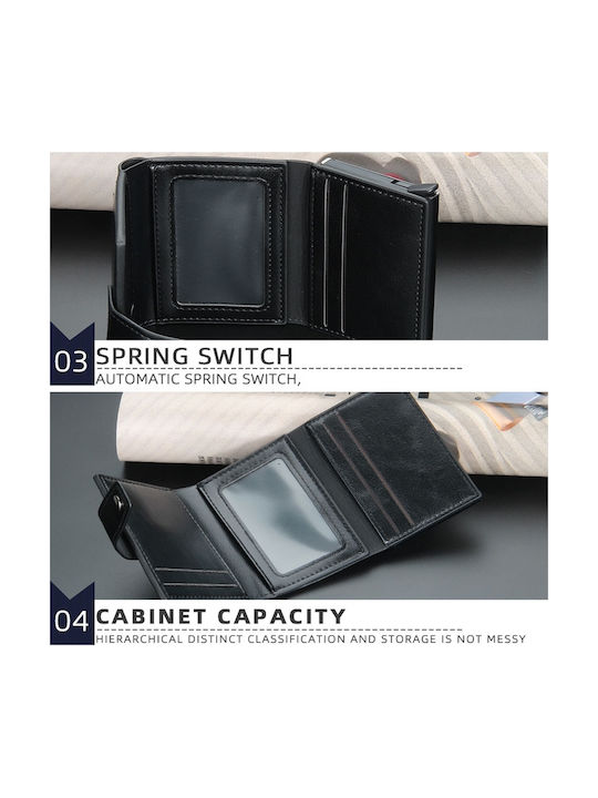 Anti-Theft Card Holder Baellerry Leather Wallet RFID Carbon Fiber Coffee