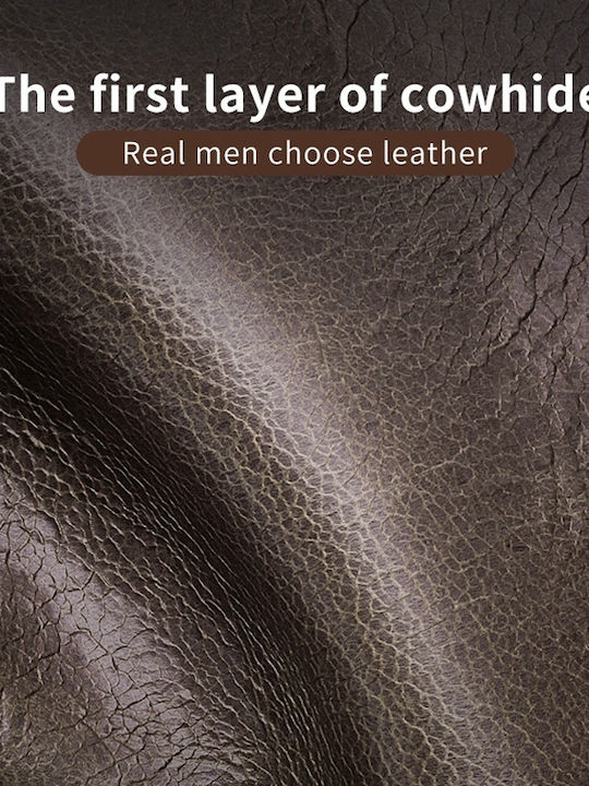 Leather Men's Card Wallet with RFID Yellow