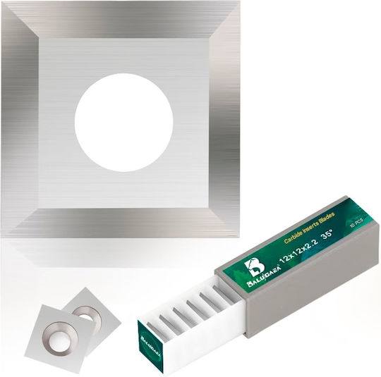 Set 10 Inserții Hm din carbură detașabile Freze de frezat Rindele pătrate 12x12x2.2 mm 4 muchii de tăiere unghi de 35 de grade duritate Hra95
