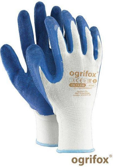 Raw-Pol Wasserdichte Sicherheitshandschuhe Blau Latex/Polyester