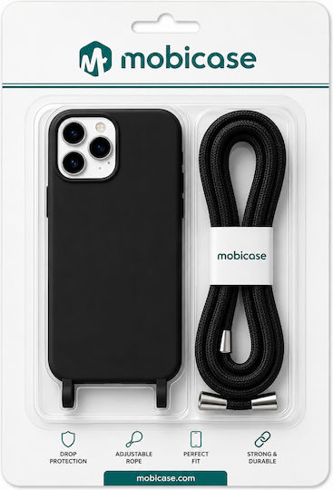 Husă Silicon Cu Șnur Iphone 17 Pro Neagră Mobicase