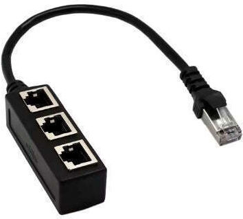 Cablu splitter Ethernet 24cm RJ45 masculin 1 la 3 adaptor feminin pasiv extensor rețea LAN