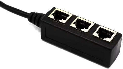 Cablu splitter Ethernet 24cm RJ45 masculin 1 la 3 adaptor feminin pasiv extensor rețea LAN