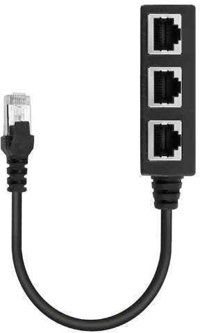 Cablu splitter Ethernet 24cm RJ45 masculin 1 la 3 adaptor feminin pasiv extensor rețea LAN