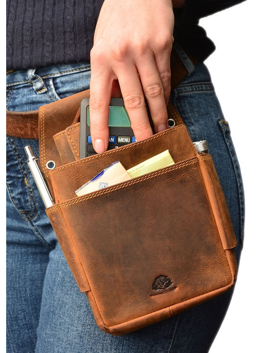 Geantă Bărbătească de Umăr / Tip Crossbody din Piele Maro