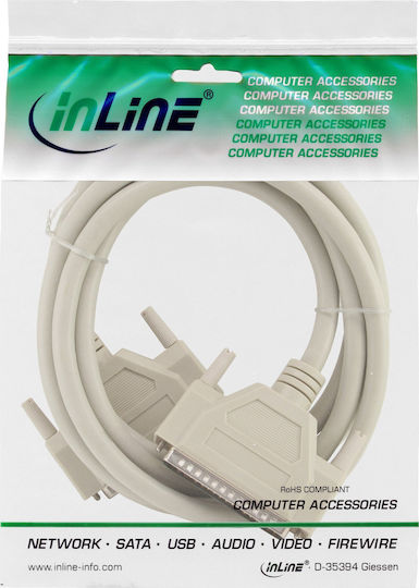 InLine Serial 37 Pin DB37 Male Male Straight Extension Cable 1m