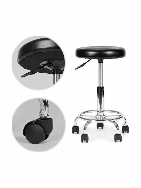 Taburet De Birou Rotund Negru 33.5x33.5x47cm