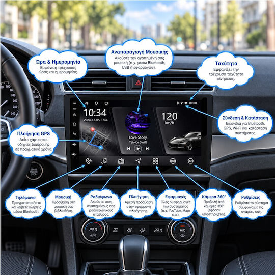 VenCore Auto-Audiosystem für Ford Focus 2004-2015 mit A/C (Bluetooth/USB/AUX/Eingebautes Wi-Fi / 3G/GPS/Apple CarPlay/Android Auto) mit Touchscreen 9 Zoll