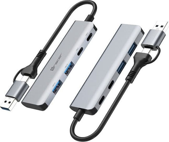 Tracer Hub 4 Θυρών με σύνδεση USB-A / USB-C