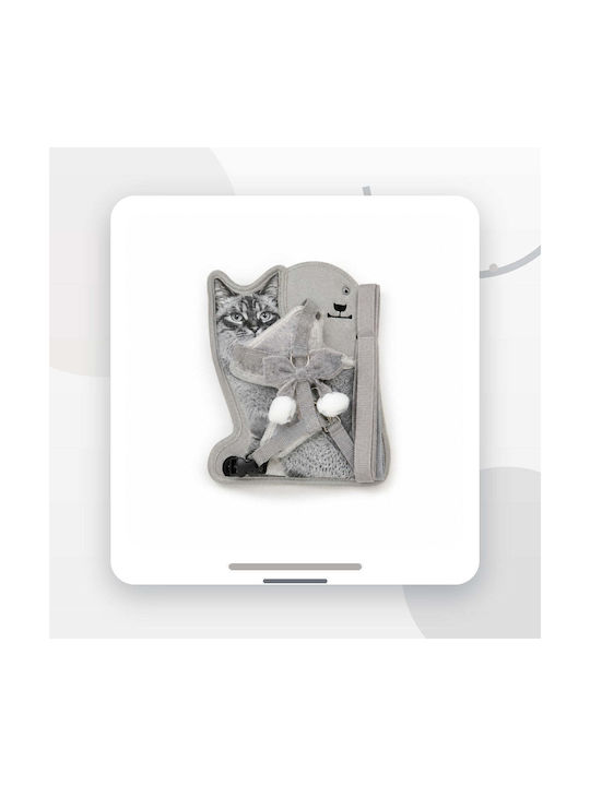 Harness Typ Weste Katzen Kleine Hunde Leine Schleife Grau
