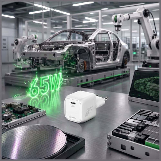 4Smarts Încărcător Fără Cablu cu Port USB-C 65W Power Delivery Alb (PDPlug SiC)