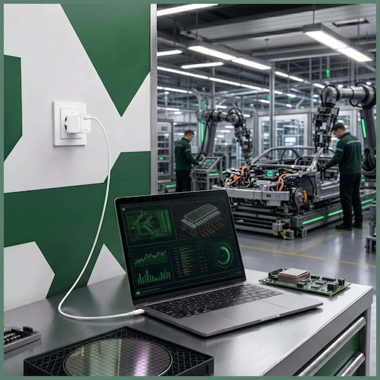4Smarts Încărcător Fără Cablu cu Port USB-C 65W Power Delivery Alb (PDPlug SiC)