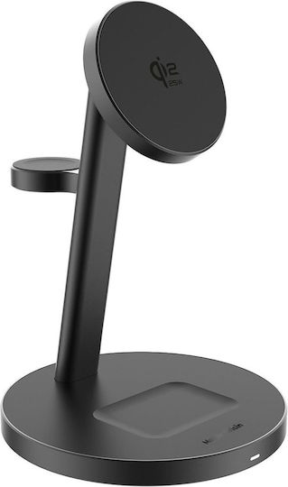 Mobile Origin Încărcător Wireless Qi2 GaN și Cablu USB-C 25W Negru (MO-PWSTQ22-BLK)
