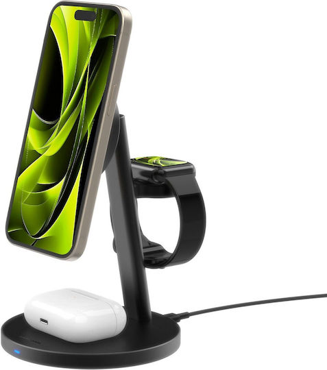 Mobile Origin Încărcător Wireless Qi2 GaN și Cablu USB-C 25W Negru (MO-PWSTQ22-BLK)
