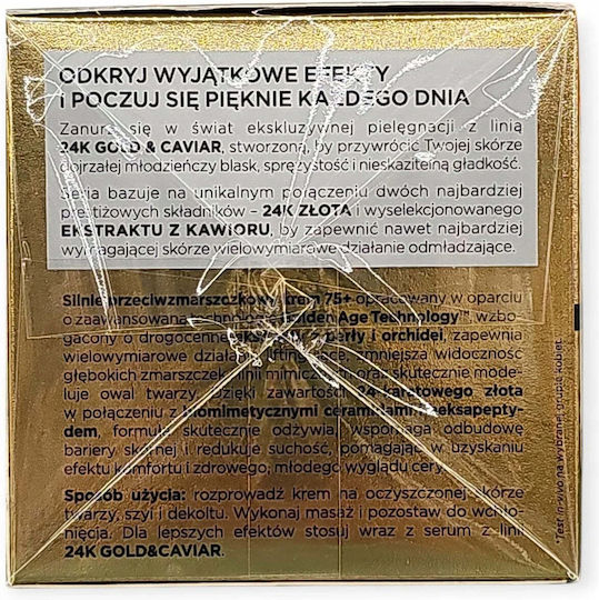 Eveline 24k Gold & Kaviar Gesichtscreme für Feuchtigkeitsspendung Anti-Aging & Festigung mit Kaviar 50ml