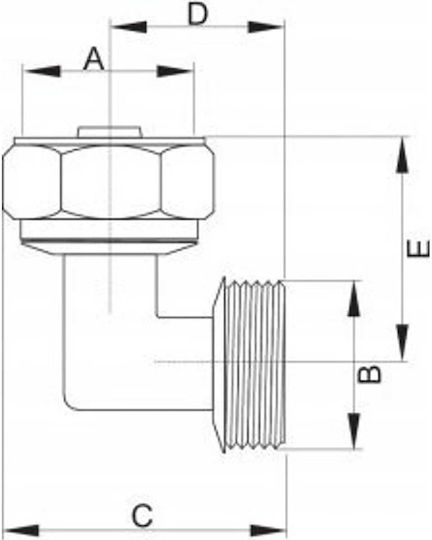 Hydroland Pex.k.gz16x3/4 Pipe Elbow Gz 16x3/4 Pex Threaded Connection Px-r.kogz.16x3/4