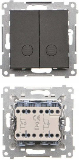 Kontakt-Simon Întrerupător Cu Buton Negru Culoare Full Face TP2L2.01/149