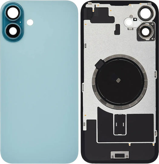 Back Glass W Magsafe Magnet Iphone 16 Plus No Logo Aftermarket Teal