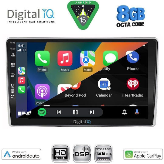 Digital IQ Ηχοσύστημα Αυτοκινήτου για Alfa Romeo Mito 2008-2018 (Bluetooth/USB/WiFi/GPS/Apple-Carplay/Android-Auto) με Οθόνη Αφής 9"